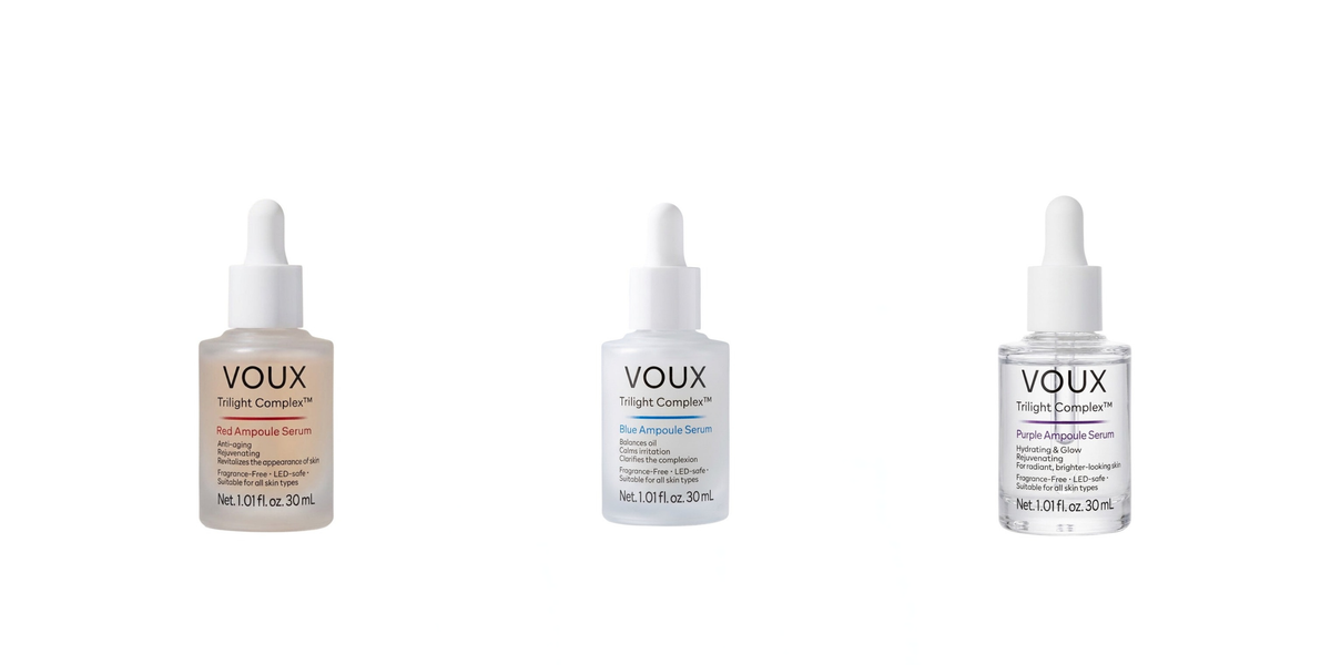 VOUX Trilight Complex Ampoules – Red and Purple, for skin renewal and brightening