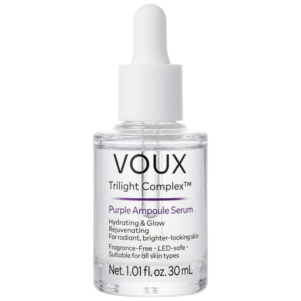 VOUX Trilight Complex Purple Ampoule Serum bottle, Korean skincare for hydration and glow