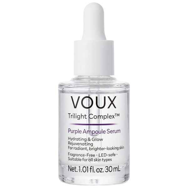 VOUX Trilight Complex Purple Ampoule Serum bottle, Korean skincare for hydration and glow